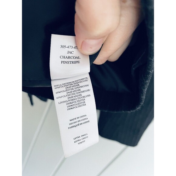 Rails Jac Blazer XS Charcoal Pinstripe Double Breasted Notched Lapels Twill - Picture 4 of 6